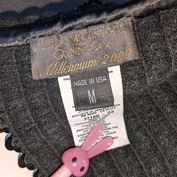 NWT Vintage y2k Gunne Sax Jessica McClintock Tube Top Black Sequins Crop M - Picture 6 of 7